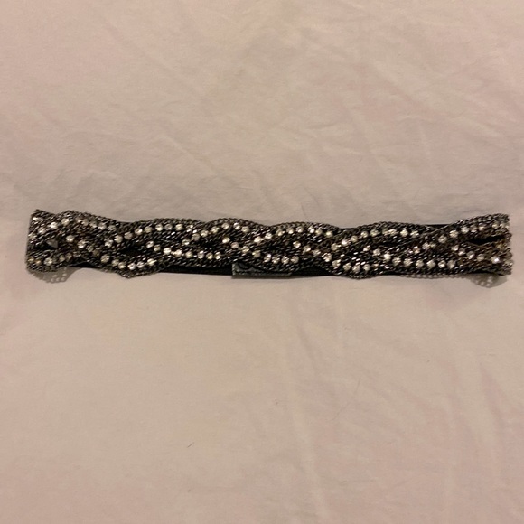 J. Crew chain and rhinestone black belt